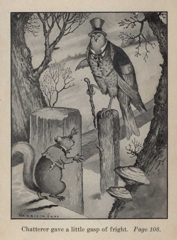 Chatterer the Red Squirrel in an original illustration