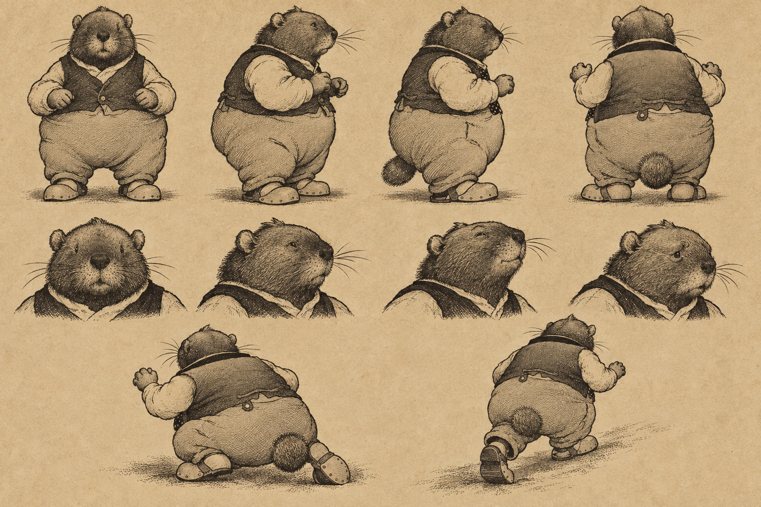 Johnny Chuck complete Green Meadows adaptation model sheet