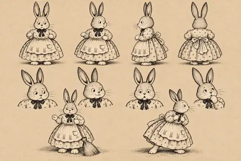 Mrs. Peter Rabbit Green Meadows model